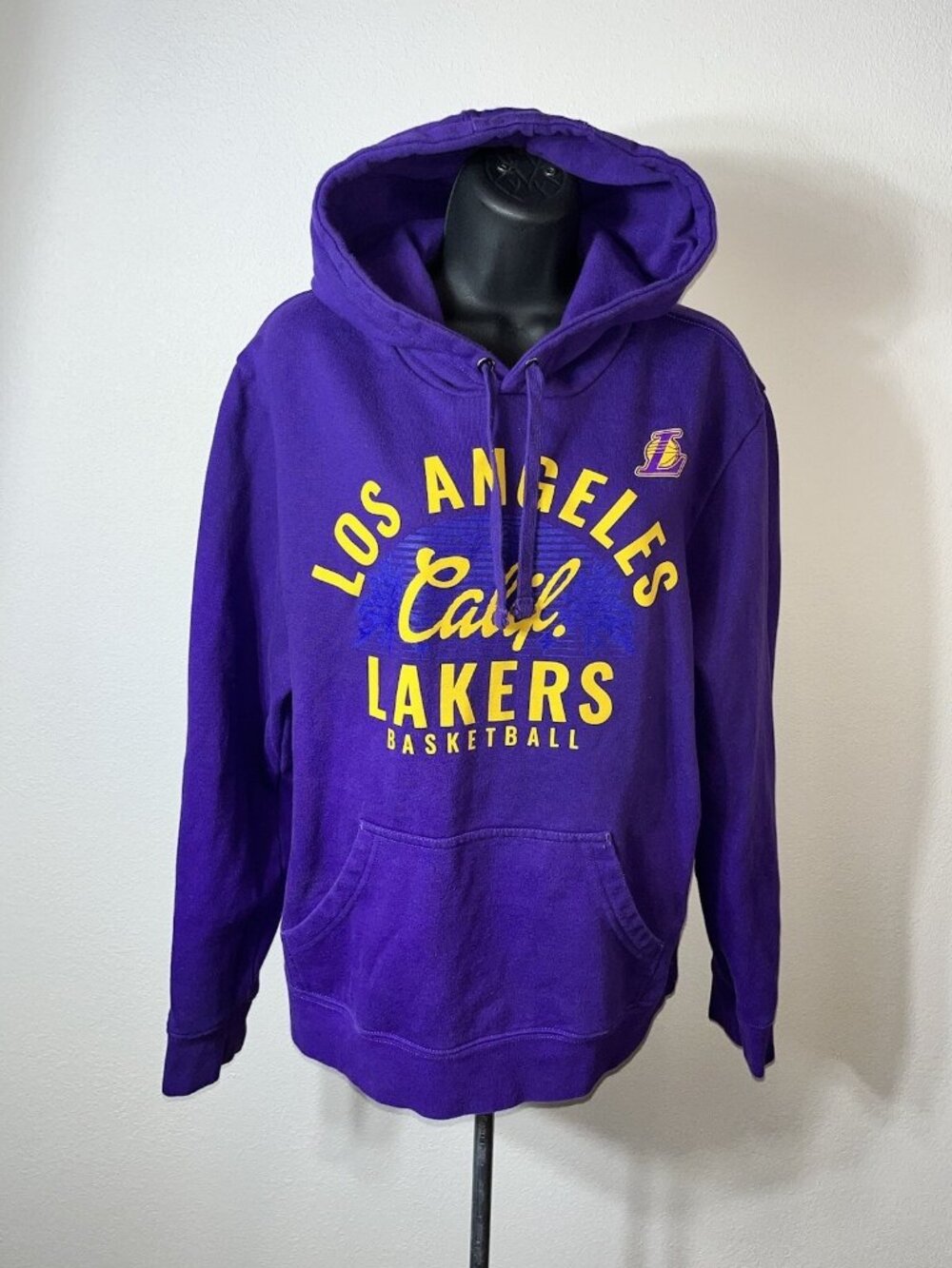 Los Angeles Lakers Basketball Hoodie Unisex Medium Fleece Fanatics Purple Logo